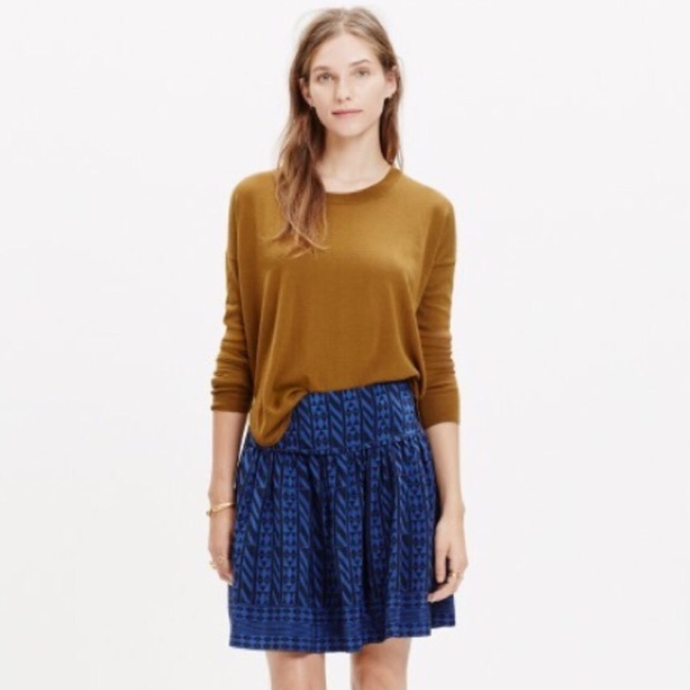 Madewell Skyline Skirt Blue Geometric Print